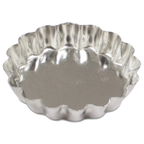 Thumbnail image #1 for JB Prince M123B 60 Round Fluted Tartlette Mold, 2-3/8" Diameter x 3/8" H, Tinned Steel