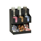 Thumbnail image #1 for Cal-Mil Classic 23449-13 3-Tier Rectangular Cup and Lid Holder, Black Plastic, Fits Up to 4" Diameter
