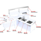 Thumbnail image #1 for NBR Equipment CS-33 Work Table Overshelf Preparation Service, Drilled Mounting Holes, Up to 72" Long