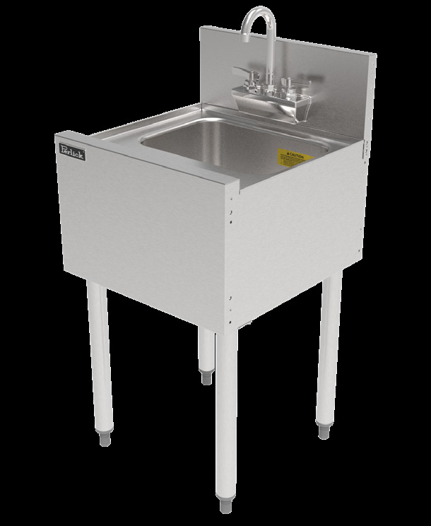 Product image #6 for Top Shelf TS Series 18-Inch Freestanding Underbar Wet Waste Sink Unit with 6-Inch Backsplash