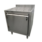 Thumbnail image #1 for NBR Equipment NDBC-2424 Underbar Drainboard with Enclosed Cabinet Base, Locking Hinged Door, Removable Perforated Insert, 24"W x 24"D x 32-1/2"H