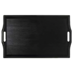 Thumbnail image #1 for G.E.T. GET RST-2517-1-BK . . Rectangular Plastic Room Service Tray, 25 x 16 Inches, Black Wood Look Case of 6