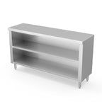 Thumbnail image #1 for Winholt Equipment STCT-1548-DC Stainless Steel Dish Table, 48"W x 15"D x 35"H, Fixed Open Base Mid-Shelf