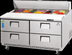 Thumbnail image #5 for Everest 47-1/2 Inch Two-Section Drawered Sandwich Prep Table with 4 Drawers, 13 Cu. Ft., Rear-Mounted Self-Contained Refrigeration