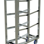 Thumbnail image #2 for Winholt Equipment AL-1104-2S-ST Aluminum Slanted Lug & Box Rack, 8 Shelves, 4 Swivel Polyurethane Casters, 2 with Brakes
