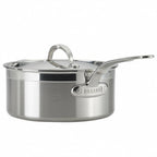 Thumbnail image #1 for Hestan Probond 31566 4 qt Covered Saucepan with Helper Handle, Induction-Ready Copper and Stainless Steel Construction