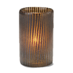 Thumbnail image #1 for Hollowick/Steelite Mocha 45017BR Hand-Blown Glass Cylinder Lamp for Disposable Liquid Wax Fuel Cells, 3 in Dia. x 4-5/8 in H