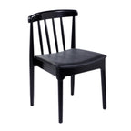 Thumbnail image #1 for Flash Furniture XU-DG-W0359-BLK-GG Solid Beechwood Dining Chair, Curved Back, Black Vinyl Padded Seat