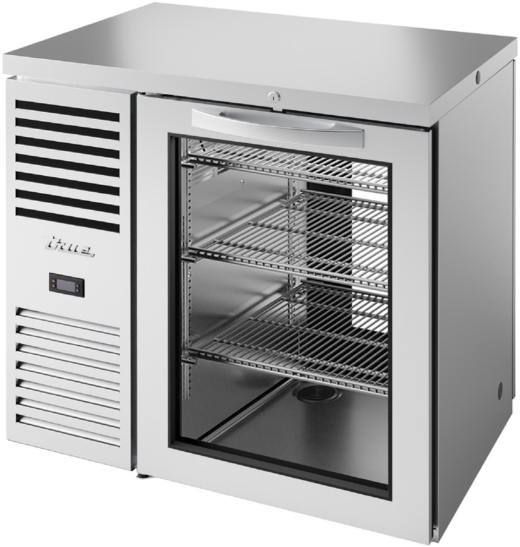 Product image #5 for True Premier Bar 36-Inch Pass-Thru Back Bar Cooler with 2 Glass Doors and Side-Mounted Self-Contained Refrigeration