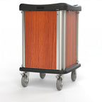 Thumbnail image #1 for Dinex Phantom DXPPH12MP 12-Tray Meal Delivery Cart with Self-Latching Door, Maple, 8" Casters