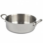 Thumbnail image #1 for JB Prince Mauviel S407 28 Rondeau Pan, 15.8 qt, 11" Dia. x 4"H, 5-Ply 18/10 Stainless Steel, Induction-Ready, Riveted Handle