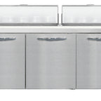 Thumbnail image #1 for Continental Refrigerator SW72N18 72-Inch 3-Section Stainless Steel Refrigerated Sandwich Prep Table, 18 1/6-Size Pans