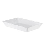 Thumbnail image #2 for CAC China MLSC-RT341-W Rectangular Melamine Platter, 13-3/4" x 9" x 2-1/2", White, Scallop Edge 1 Dozen