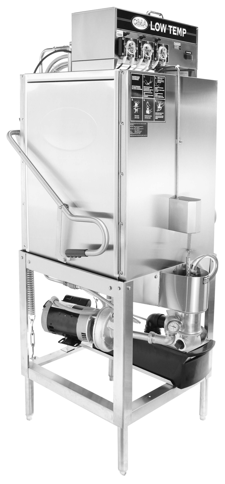 Product image #5 for CMA Energy Mizer S-AH Straight-Thru Low-Temperature Chemical Sanitizing Pot & Pan Door-Type Dishwasher