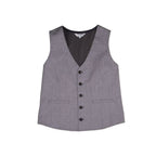 Thumbnail image #1 for Chef Works Bridge VNN02-LTG-2XL Men's Light Gray V-Neck Chef Vest, Half-Lined, Button Front, 2XL