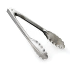 Thumbnail image #1 for Browne USA Foodservice 57537 Utility Tongs, 9-1/2", Coil Spring Operated, Scalloped Edges, Stainless Steel, Satin Finish