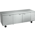 Thumbnail image #1 for La Rosa Refrigeration 2093-ST Three-Section Refrigerated Work Table with Doors, Self-Contained, 93" Stainless Steel Top