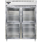Thumbnail image #1 for Continental Refrigerator Designer Line D2RESNSAGDHD Two-Section Wide Reach-In Refrigerator, Half-Height Glass Doors, Stainless Steel Exterior