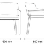 Thumbnail image #2 for Tramontina USA, Inc. 14165-131 Upholstered Armchair with Low Scoop Back, Tauari Wood Frame, Beige Upholstery
