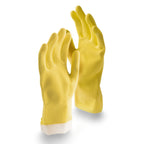 Thumbnail image #1 for Libman Commercial 1322 Latex Cleaning Gloves, Large, 12-inch Length, Cotton Flock Lining Case of 12