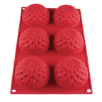 Thumbnail image #2 for Thunder Group PLBM005S Sunflower Silicone Baking Mold, 6 Cavities, 3.9 oz., -40° to 550°F, Red Case of 48