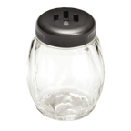 Thumbnail image #1 for TableCraft Products P260SLBK 6 oz Clear Plastic Shaker with Black Slotted Swirl Top Case of 12