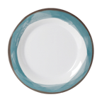 Thumbnail image #1 for G.E.T. Diamond White WP-10-DW-KNB Melamine Round Wide-Rim Plate, 10-1/2-inch, Kanello Blue 1 Dozen