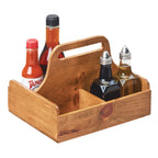 Thumbnail image #1 for Cal-Mil Madera 3692-99 4-Section Wood Condiment Caddy with Integrated Handle, Natural Finish Case of 4