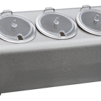 Thumbnail image #1 for Steril-Sil Company LTC-3SW 3-Compartment Stainless Steel Condiment Dispenser with Clear Hinged Lids
