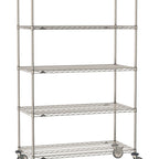 Thumbnail image #1 for Metro Super Erecta SE-3660S-80-M5 Mobile Wire Shelving Unit, 60"W x 36"D x 80"H, 900 lb. capacity per unit, 1" shelf adjustment, (5) wire shelves