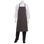 Thumbnail image #1 for Chef Works English A100-NCS-0 Chef Apron, 39"L x 37"W, 65/35 Poly/Cotton, Navy with Chalk Stripes, Pull Ties