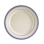 Thumbnail image #1 for CAC China Blue Line BLU-21 12 in Round Ceramic Plate, 1-1/4 in H, Rolled Edge, Blue Band 1 Dozen