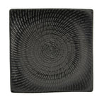 Thumbnail image #1 for 1880 Hospitality Urban Black by Oneida® L6250000123S 7" Curved Square Porcelain Plate with Spiral Design Case of 2 Dozen