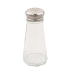 Thumbnail image #1 for Browne USA Foodservice 571934 Salt & Pepper Shaker, 3 oz, Clear Glass Jar, Stainless Steel Top, Universal Holes Case of 6 Dozen
