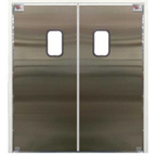 Thumbnail image #1 for Curtron Products Service-Pro® Series 30 SPD-30-SS-DBL-8484 Double Swinging Door, 84" x 84", Stainless Steel, 2 Panels, Windows