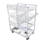 Thumbnail image #1 for Renfro Industries Inc. RISTRI529 Restocking Cart, 40"W x 24"D x 55"H, 6-Basket, Stainless Steel, 5" Locking Casters