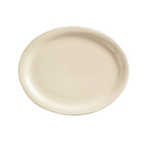 Thumbnail image #1 for Libbey Ultima, Kingsmen NR-12 Oval Stoneware Platter, 9-3/4" x 7-1/2", Narrow Rim, Cream White