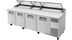 Thumbnail image #5 for True TPP-AT-119-HC 4-Section Pizza Prep Table with Side-Mounted Self-Contained Refrigeration