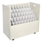 Thumbnail image #1 for Alpine Industries ADI626-WHI Mobile Blueprint Roll File and Large Document Organizer, 50-Slot, Wood, White Finish