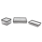 Thumbnail image #1 for G.E.T. Urban Renewal WB-962-MG Rectangular Metal Wire Serving Basket, Gray, 9 x 6 x 2 Inches