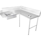 Thumbnail image #1 for IMC/Teddy SCSD-108-16 Corner Soiled Dish Table with Pre-Rinse Sink, Right-to-Left, 72" Machine-to-Corner, 108" Corner-to-End, 16-Gauge Stainless