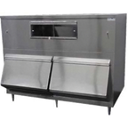 Thumbnail image #1 for MGR Equipment SP-2750-2PC-SS 2-Section Ice Bin, 2750 lb Capacity, Stainless Steel, Sliding Upper & Hinged Bottom Doors, 72-1/4"W x 48"D x 61"H