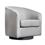 Thumbnail image #1 for Flash Furniture BS-AC22-060-LTGRY-GG Commercial Barrel Accent Armchair, 360° Swivel, Sloped Arms, Metal Base, Light Gray Fabric