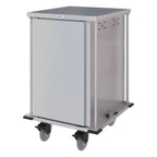 Thumbnail image #1 for Dinex TQ DXPTQC2T1DPT14 Stainless Steel Pass-Thru Meal Delivery Cart, 1 Door, 1 Compartment, 14-Tray Capacity