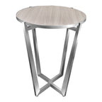 Thumbnail image #1 for Eastern Tabletop CT4435GB 30" Round Cocktail Table, 30"H, Reversible Black/Gray Grain HPL Top, Stainless Steel Edge, Collapsible Frame