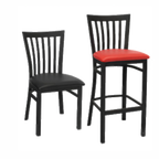 Thumbnail image #2 for ATSMFG ATS AT&S-87-BS MFG Armless Metal Bar Stool with Slat Back, Footrest and Textured Black Powder Coat Finish