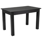 Thumbnail image #1 for Flash Furniture XA-F-46X30-BW-GG Rectangular Farm Dining Table, Solid Pine Plank Top, Black Wash, Square Legs, 46 x 30 x 29-1/2 in