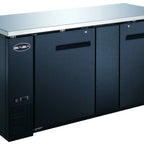 Thumbnail image #1 for SABA SBB-27-69B Two-Section Back Bar Cooler, 69-1/8 in W, 2 Solid Doors, Black Exterior, Side-Mounted Self-Contained Refrigeration