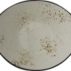 Thumbnail image #1 for International Tableware Splash™ SH-922-CR ™ 12 oz Oval Stoneware Pasta Bowl, Crème with Dark Brown Trim Case of 2 Dozen