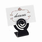 Thumbnail image #1 for Cal-Mil 248-13 Table Number/Card Holder, 2"W x 2-1/2"H, Swirl Style, ABS, Black Case of 24